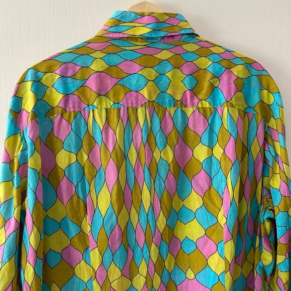Dolce Gabbana Vintage 70s Funky Disco Long Sleeve Button Down Italy Mens 40 - Picture 11 of 11